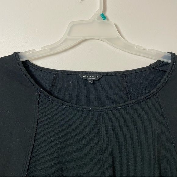 Lucky Brand Boho Thermal Shirt | Size Large | Black - Picture 3 of 9